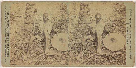 Nubian boy ready for battle, anonymous, c. 1860 - c. 1870 Canvas Print