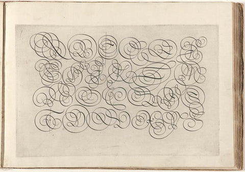 Writing example: the alphabet in four lines of capitals, Simon Frisius, 1608 Canvas Print