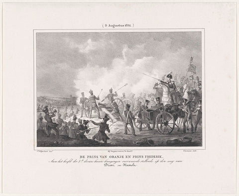 The Prince of Orange and Prince Frederick led the Dutch troops, 1831, J.B. Clermans, 1831 Canvas Print