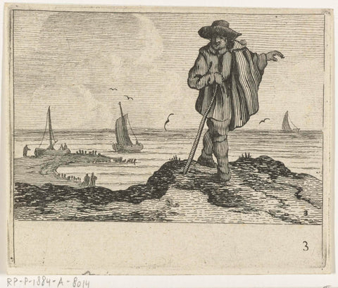 Dune landscape with a hiker, Gillis van Scheyndel (I), 1645 Canvas Print