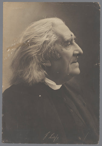 Portret van Franz Liszt, componist (1811-1886), Photographische Gesellschaft (attributed to), c. 1880 - in or before 1886 Canvas Print