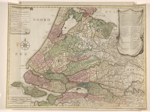 Map of South Holland, divided into districts, 1796, Cornelis van Baarsel, 1796 Canvas Print