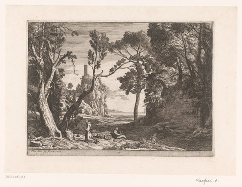 The Hermit, Adrien Manglard, 1753 Canvas Print