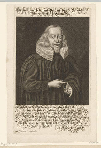 Portret van Justus Jacob Leibnitz, Jakob von Sandrart, 1670 Canvas Print