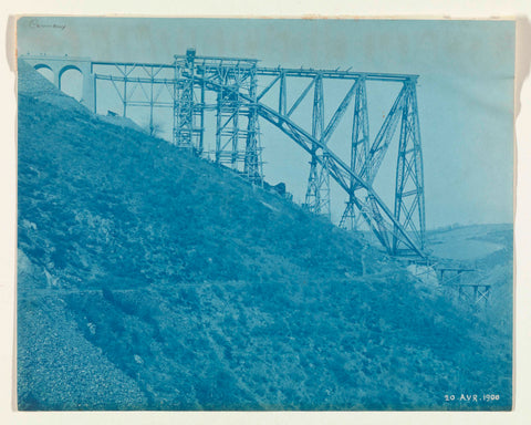 Construction of Viaur Viaduct in France by Societé de Construction des Battignolles, 20 April 1900, anonymous, 1900 Canvas Print