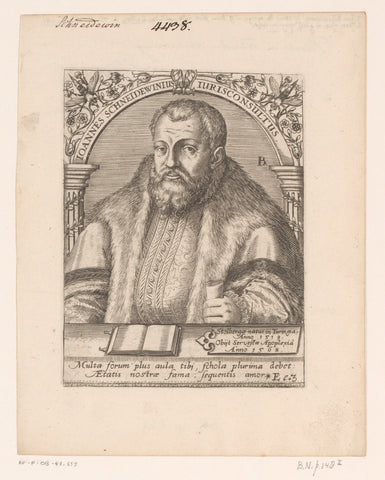 Portrait of Johann Schneidewein, Robert Boissard, 1597 - 1599 Canvas Print