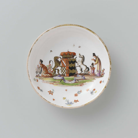 Cup and saucer with the alliance arms of Edward Howard of Norfolk and Mary Blount, Meissener Porzellan Manufaktur, c. 1733 Canvas Print