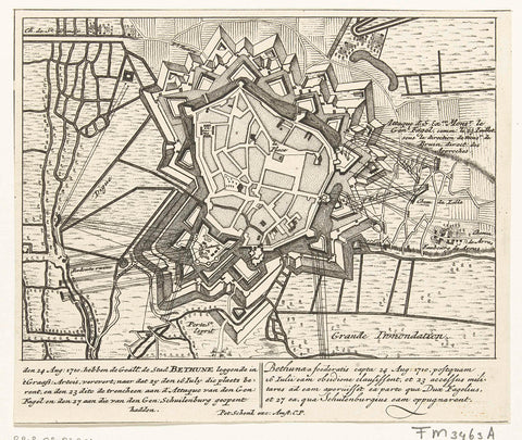 Siege of Béthune, 1710, Pieter Schenk (I), 1710 Canvas Print