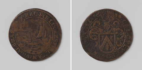 Favorable condition of the southern Netherlands, calculation medal struck in honor of Jerome Du Quesnoy, twenty-eighth intendant of the voyage of Brussels, anonymous, 1638 Canvas Print