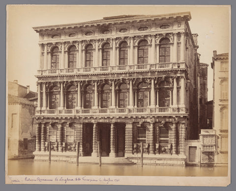 Exterior of the Palazzo Rezzonico on the Grand Canal in Venice, anonymous, 1851 - 1900 Canvas Print