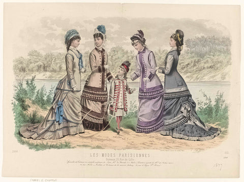 Les Modes Parisiennes, 1877, No. 1748: Spécialité de Costumes (...), E. Cheffer, 1877 Canvas Print