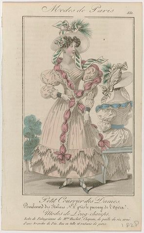 Petit Courrier des Dames, 1828, No. 551 : Robe de Patmyrienne.., anonymous, 1828 Canvas Print