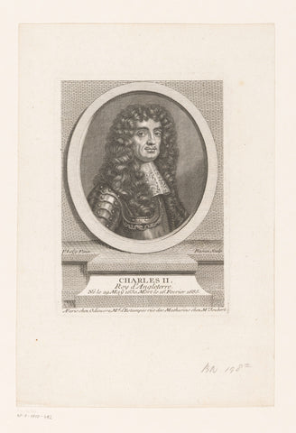 Portrait of Charles II of England, Pierre François Basan, 1755 Canvas Print