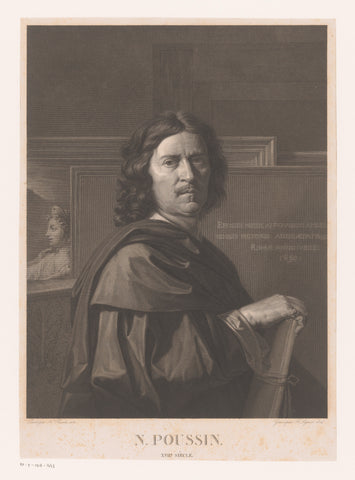 Portret van Nicolas Poussin, Etienne Frédéric Lignon, 1824 Canvas Print