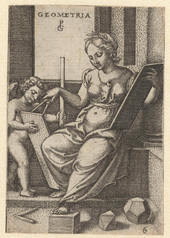 Meetkunde, Georg Pencz, 1539 - 1543 Canvas Print