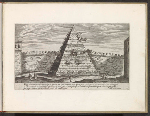 Pyramid of Cestius, Aegidius Sadeler, 1624 - 1650 Canvas Print