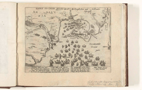 Siege of Cadiz by the English and the Dutch, 1625, Frans Hogenberg (workshop or), 1596 - 1612 Canvas Print