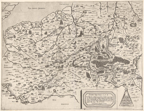 Map of Belgium, anonymous, 1563 Canvas Print