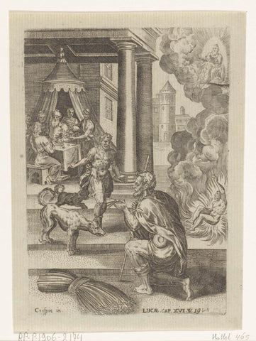 Parable of Lazarus and the rich man, Abraham de Bruyn, 1583 Canvas Print