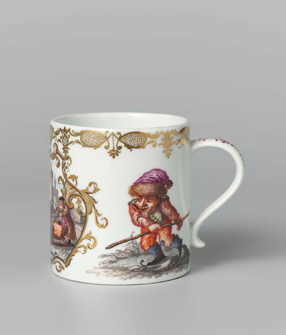 Set of mugs with the Twelve Months, Meissener Porzellan Manufaktur, c. 1740 - c. 1745 Canvas Print