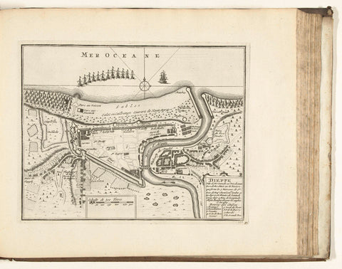 Map of Dieppe, 1726, anonymous, 1726 Canvas Print