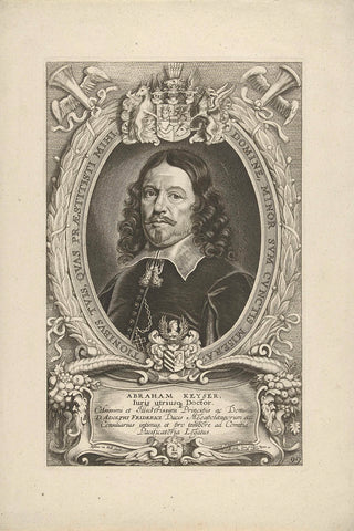 Portrait of Abraham Kayser, Cornelis Galle (II), 1649 Canvas Print