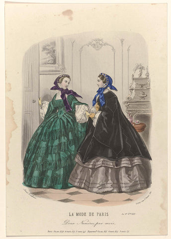 La Mode de Paris, 1 December 1857, anonymous, 1857 Canvas Print