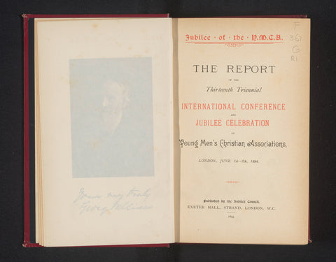 The report of the thirteenth triennial international conference and jubilee celebration of Young Men's Christian Associations, London, june 1st-7th, 1894, diverse vervaardigers, 1895 Canvas Print