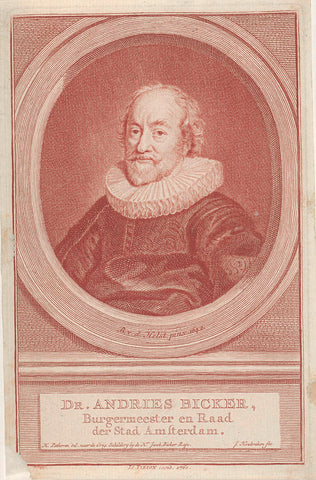 Portrait of Andries Bicker, Jacob Houbraken, 1760 Canvas Print