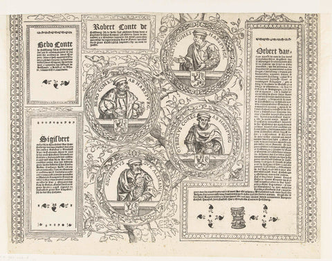 Family tree of the Habsburg house, sheet six, Robert Péril, 1533 - 1535 Canvas Print