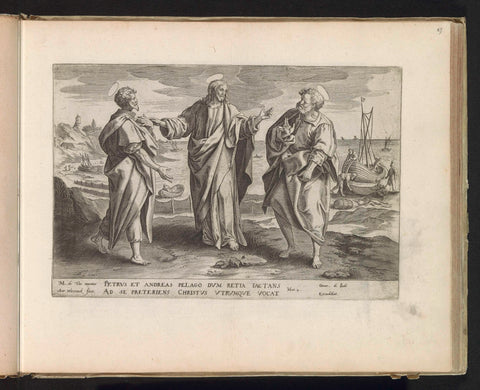 Calling of Peter and Andrew, Antonie Wierix (II), 1585 Canvas Print