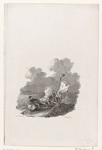 Title page of: Tafereel eener Ontvlugting van Drie Scheveningsche Visschers, met een bootje uit Engeland naar Holland, in januarij van den jare 1781, Johannes Christiaan Bendorp, 1831 Canvas Print