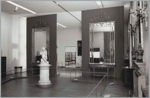 Hall with a mantelpiece, mirrors, an Amor statue and a passageway, c. 1991 Canvas Print