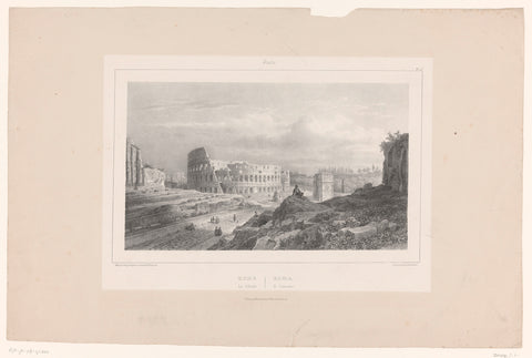 View of the Colosseum in Rome, Isodore-Laurent Deroy, 1838 - 1841 Canvas Print