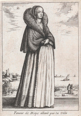 Diepe's wife going through the City, Wenceslaus Hollar, 1662 Canvas Print