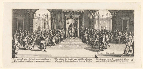 The King hands out awards, Jacques Callot, 1633 Canvas Print