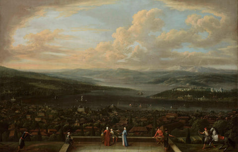 View of Istanbul from the Dutch Embassy at Pera, Jean Baptiste Vanmour, c. 1720 - c. 1737 Canvas Print