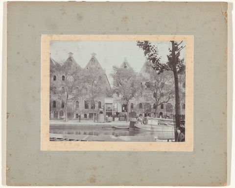 View of warehouses on the Prinsengracht in Amsterdam, Nic. Barge raft, 1900 - 1920 Canvas Print