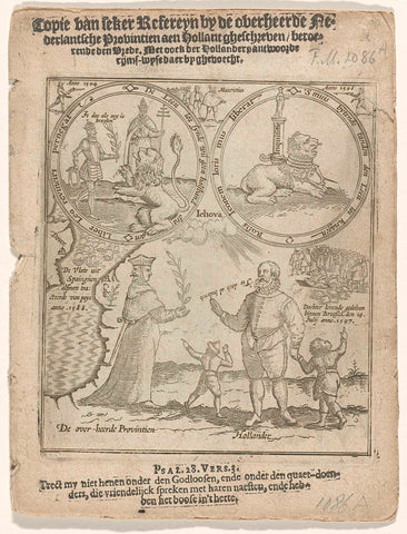 Title page of the pamphlet: Copie van seker Refereyn by de overheerde Nederlantsche Provintien aen Hollant gheschreven / beroerende den Vrede. Met oock der Hollanders antwoorde rijms-wyse daer by ghevoecht, 1598, anonymous, 1598 Canvas Print