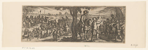 An army marching outside a city, Antonio Tempesta, 1599 Canvas Print