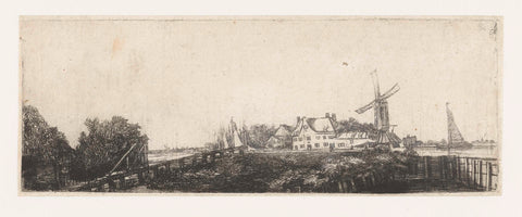 De houten brug, Pieter de With (attributed to), 1650 - 1660 Canvas Print