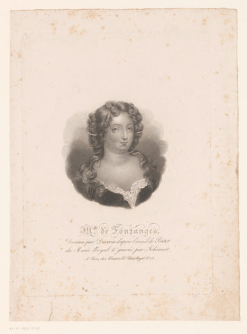 Portrait of Marie Angélique de Scorrailles, Tony Johannot, 1829 Canvas Print