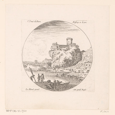 View of Pierre Scize Castle, Israel Silvestre, 1645 - 1691 Canvas Print