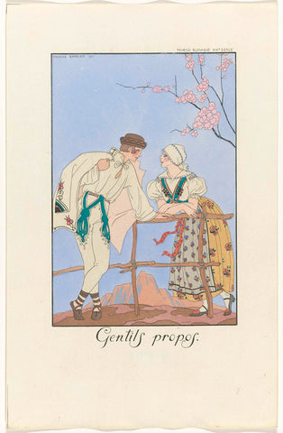 Falbalas and Fanfreluches: almanac of present, past & future fashions for 1922: Gentils Propos / Czecho-Slovak nineteenth century, George Barbier, 1922 Canvas Print