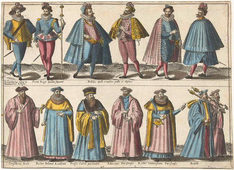Clothing of different stands according to French fashion around 1580, Abraham de Bruyn, 1581 Canvas Print
