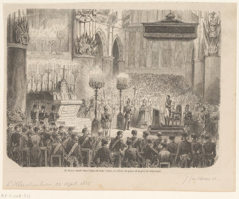 Thanksgiving service at the time of the capture of Sevastopol, 1855, Jules Gaildrau, 1855 Canvas Print