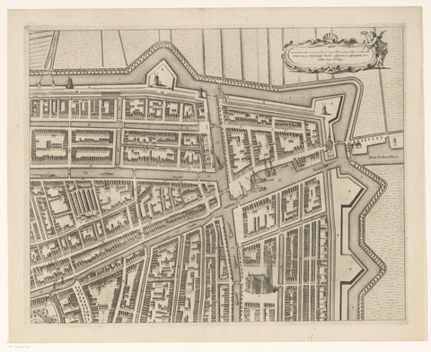 Plattegrond van Leiden (deel rechtsboven), Christiaan Hagen, in or after 1750 - in or after 1807 Canvas Print