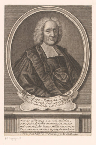 Portrait of Charles Rollin, Etienne Desrochers, c. 1726 Canvas Print