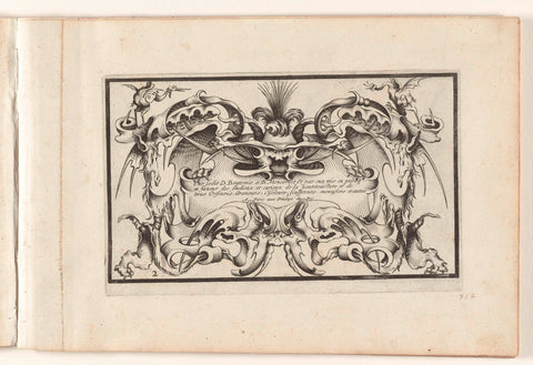 Cartouche with grotesques and dedication, Denis Boutemie, 1636 Canvas Print