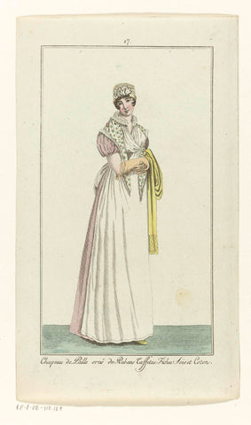 Elegantia, or magazine of fashion, luxury and taste for ladies, July 1807, No. 17 : Chapeau de Paille..., anonymous, 1807 Canvas Print